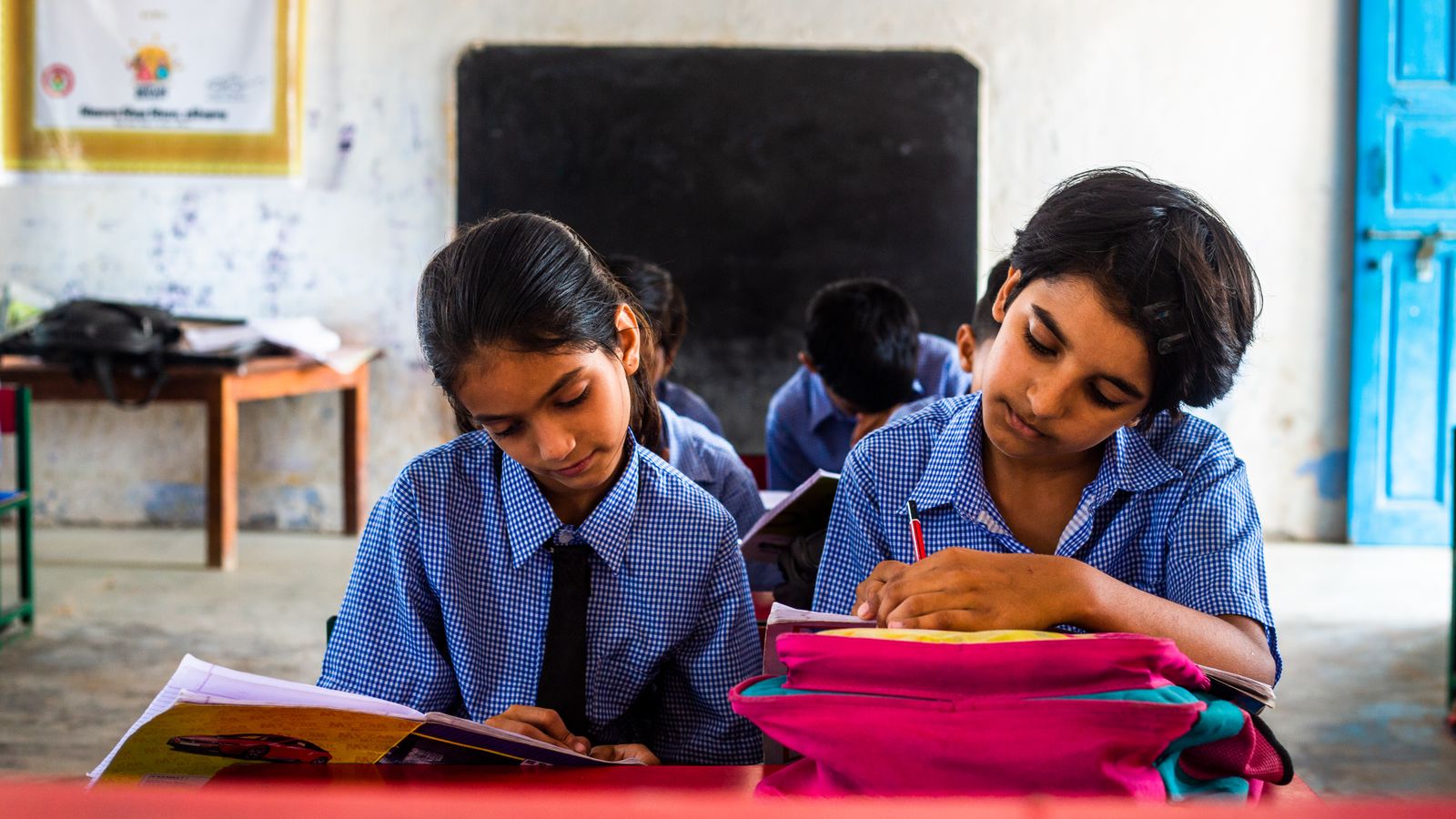 Students focused on their schoolwork